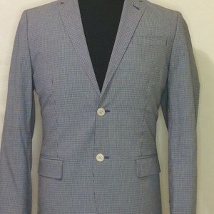 H&M Mens Blue Checkered Blazer